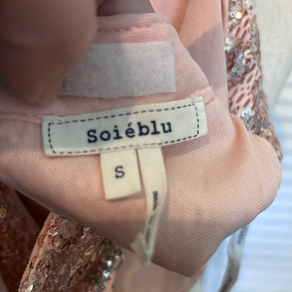 Soieblu Rose Gold Sequin High Neck Mini Dress - Picture 2 of 8